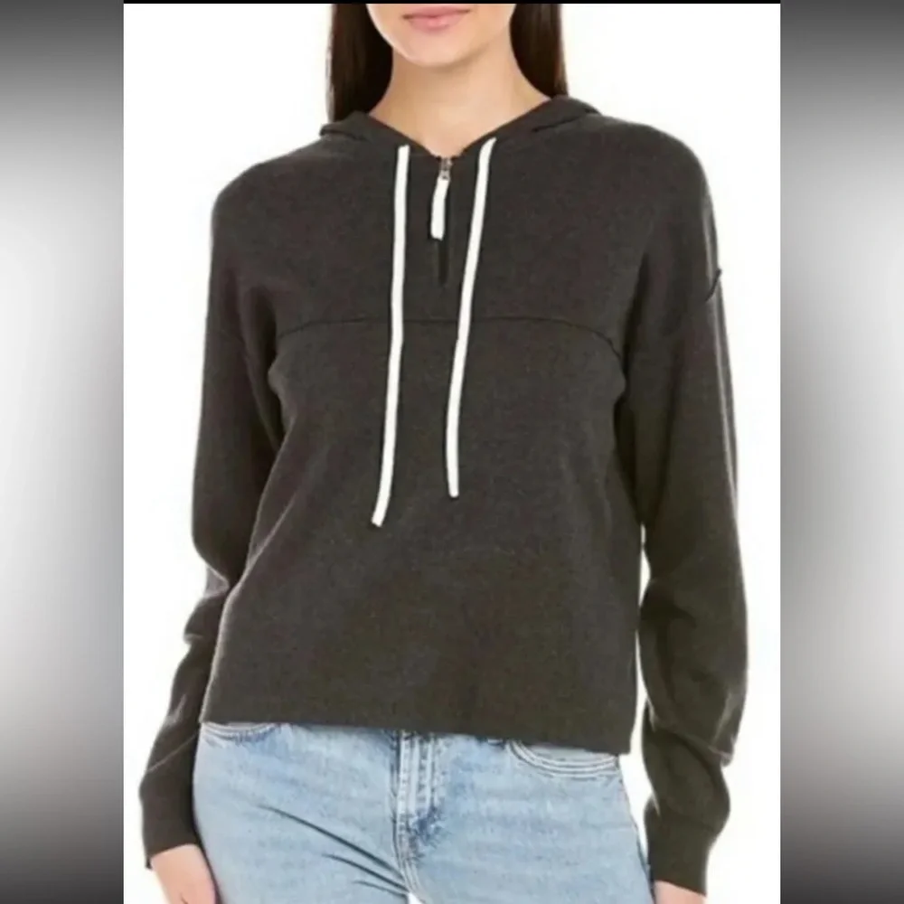 Johnny Was Calme Washable Cotton Cashmere Sporty Half Zip Hoodie New With Tags - Picture 11 of 11